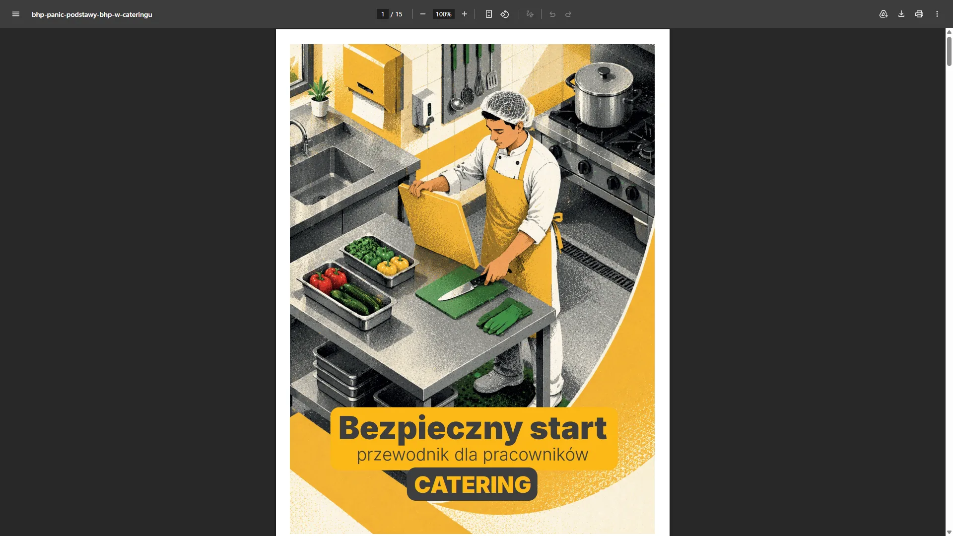Książeczka edukacyjna „Bezpieczny start” dla branży cateringowej