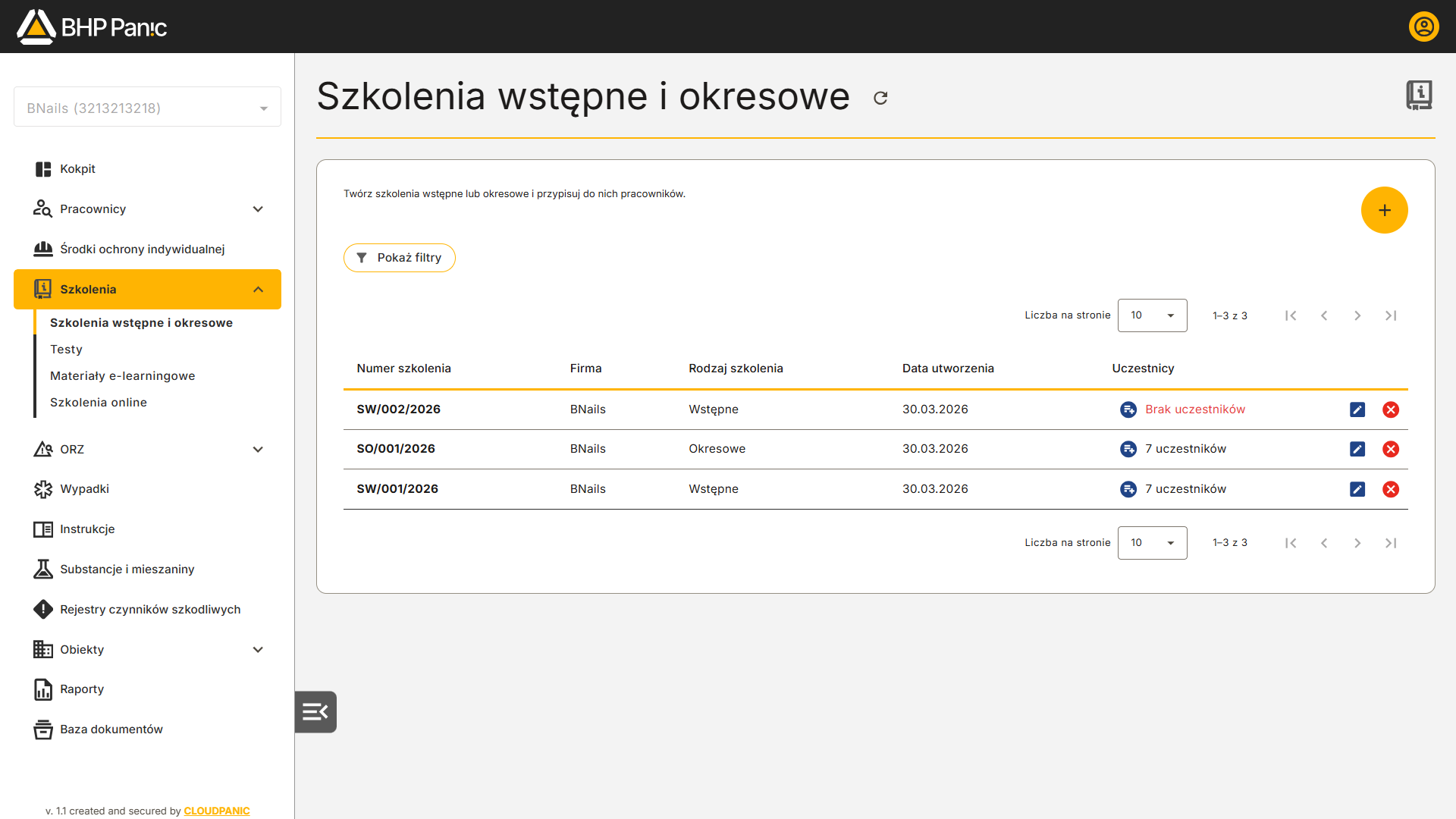 Lista szkoleń BHP – ewidencja szkoleń pracowników